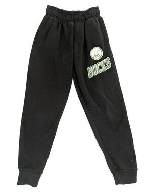 Milwaukee Bucks Sweat Pants - Youth 10-12 - Boy's Girl's Black NBA Pajama Cozy